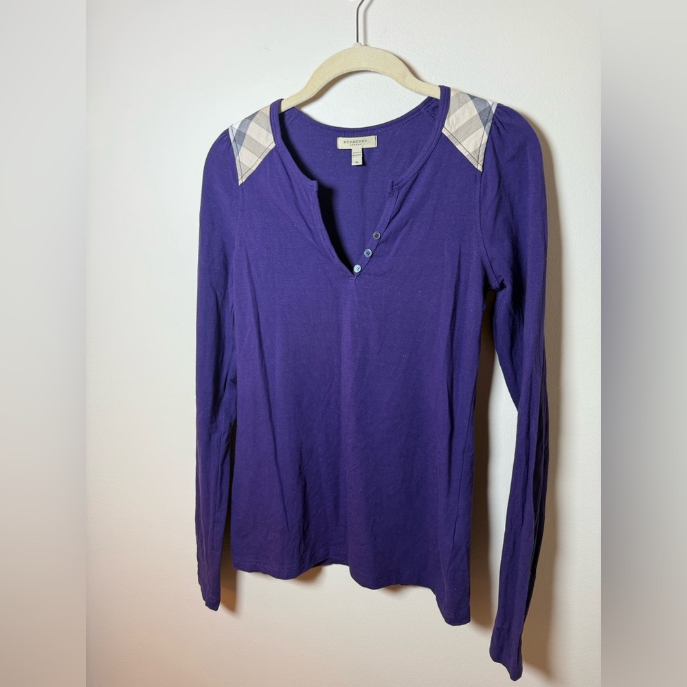 Burberry London Purple Long Sleeve Top – Size Medium - Picture 3 of 9